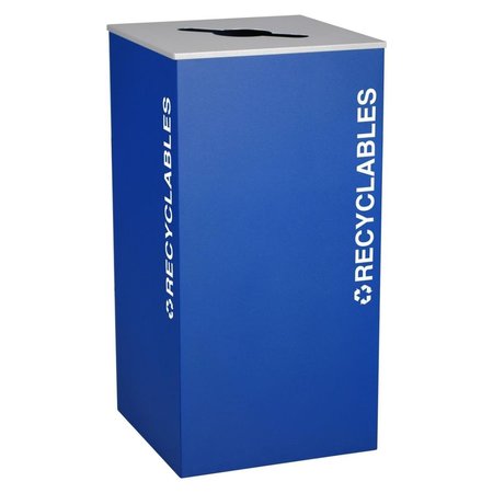 EX-CELL KAISER Ex-Cell Kaiser RC-KD36-R RYX 36 Gallon Square Recycling Receptacle; Royal RC-KD36-R RYX